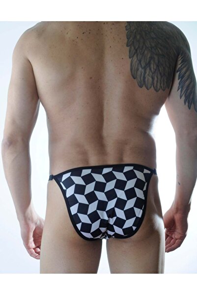 gelalbe Men's metallic cube patterned slip underwear