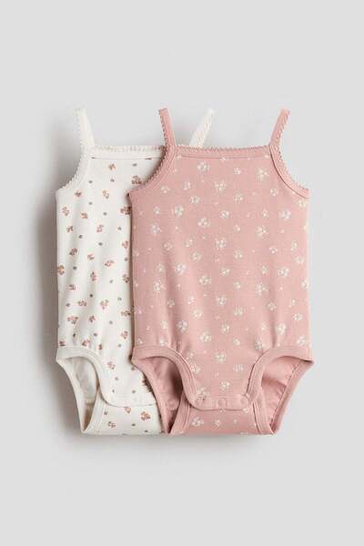 H&M 2-pack ribbed cotton bodysuits