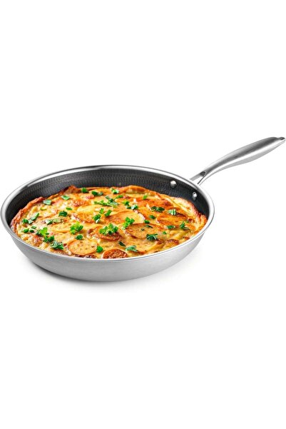 UBEDGE 28cm Non-Stick Fry Pan – Stainless Steel Skillet, Large Cooking Pan fo...