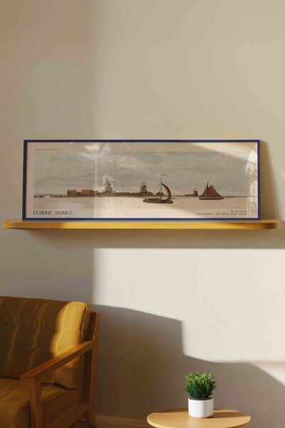 Buka Shops Claude Monet Zaandam Yel Değirmenleri Panoramik Çerçeveli Tablo