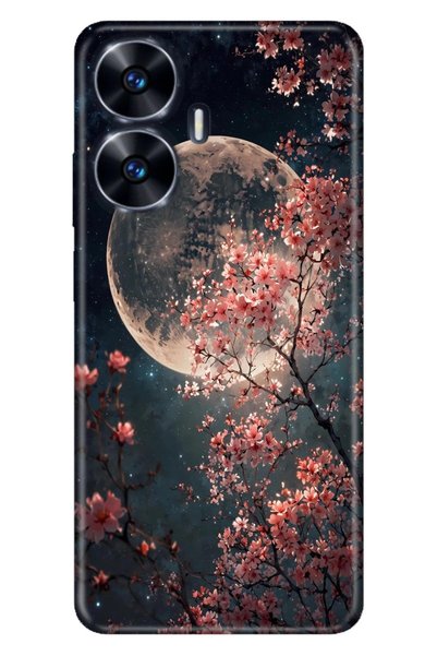 realme C55 Kılıf Dolunay Moon Temalı Desenli Darbe Emici Silikon