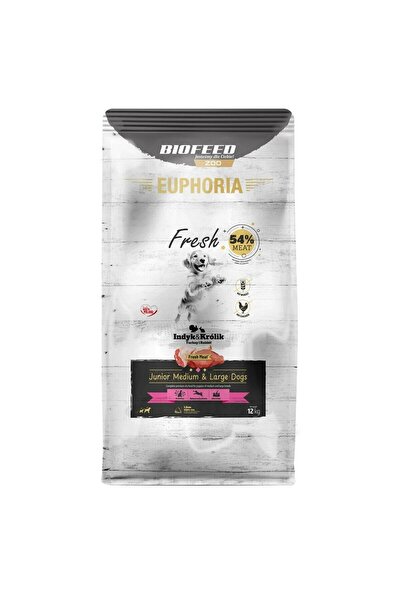 BIOFEED Hrană uscată EUPHORIA Fresh Junior pentru câini de talie medie și mar...
