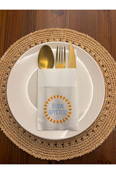 kidspartim Buon Appetito (Bon Appetit) Printed Napkins with Kangaroo Pockets,...