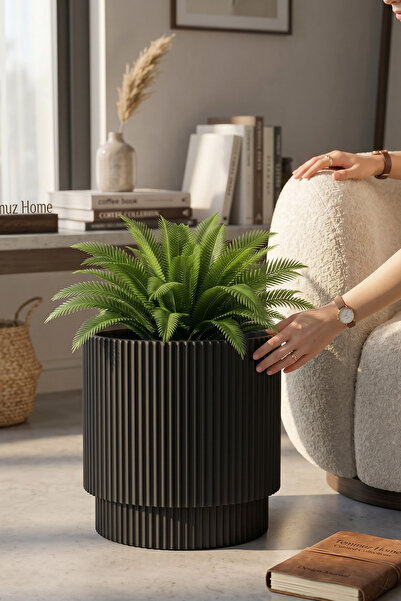 TEMMUZ HOME Vega Model Büyük Dekoratif Modern Saksı Ve Vazo 20 Lt ( 31,5 Cm X...