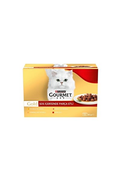 Gourmet Gold Soslu Parça Etli Karışık Çeşitli Yetişkin Kedi Konservesi 85 gr ...