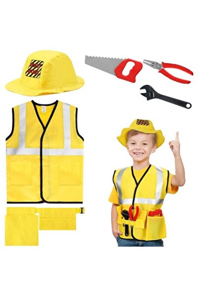 Arabest Construction Worker Costume Set for Kids, Engineering Dress Up Role P...