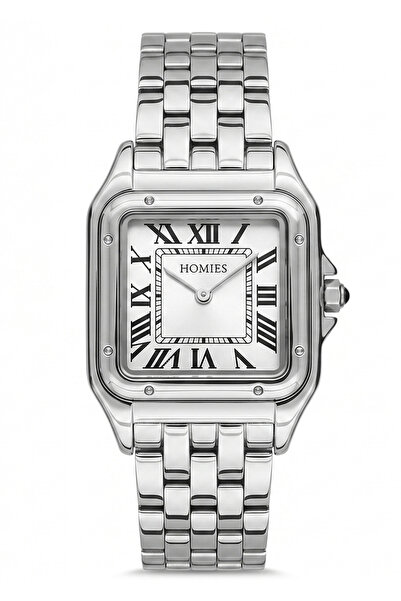 Homies Women's Silver Metal Cord Square Case Wristwatch with 2 Year Warranty