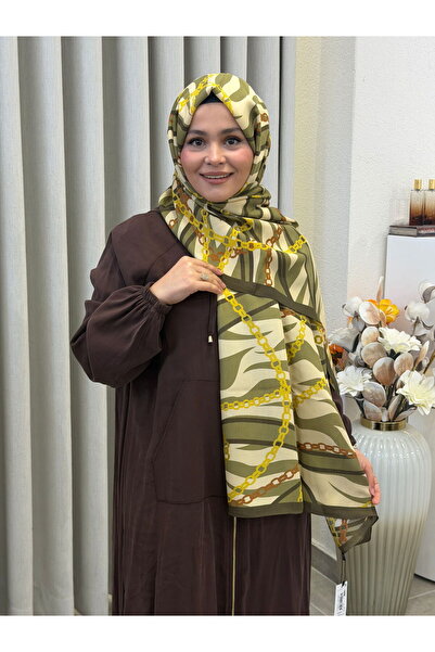 Sisley شال فسكوزي فلوش إليسا 75×190 أخضر عتيق