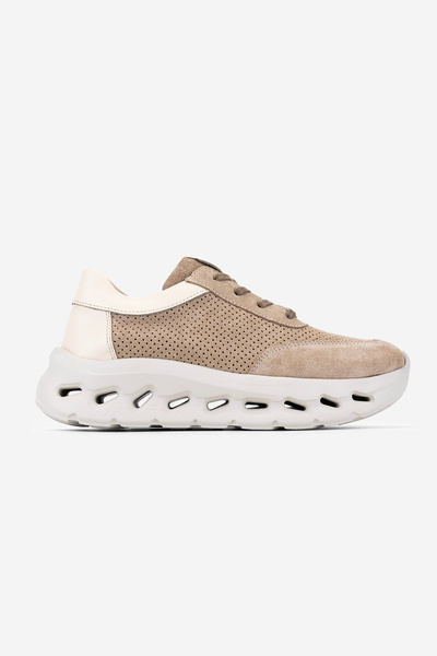 Valmenti Kadın Hakiki Deri Bej Sneakers & Spor Ayakkabı