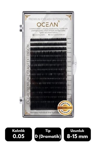 Ocean Doğal İpek Kirpik (Black MİX Natural Eyelash) 0.05D