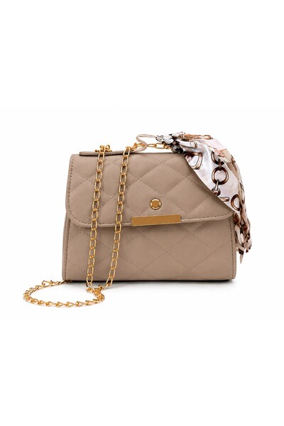 Logis Women's Quilted Chain Strap Shoulder Bag – Cream Color – Stylish for Da...