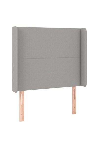 vidaxl Tăblie de pat cu aripioare gri deschis 83x16x118/128 cm textil