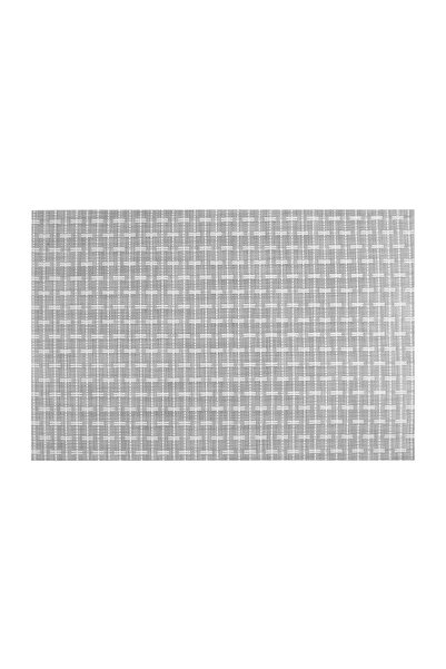 OEM Suport Pentru Farfurii, Alb, Model Geometric, Piele artificială, 45x30cm