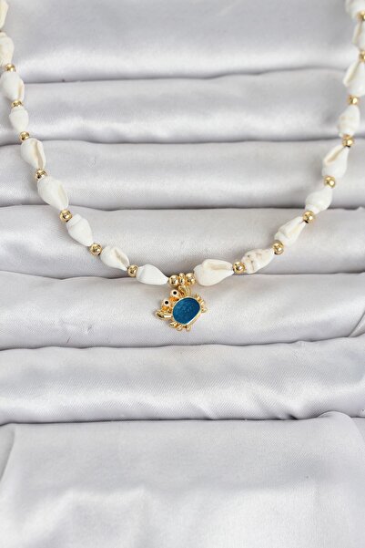 TakÇalıştır Natural Sea Shell Stringed Crab Model Necklace