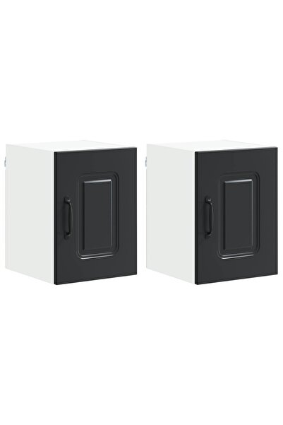 vidaxl Dulap de bucătărie Kalmar 2 pcs Negru 30 x 31 x 40 cm