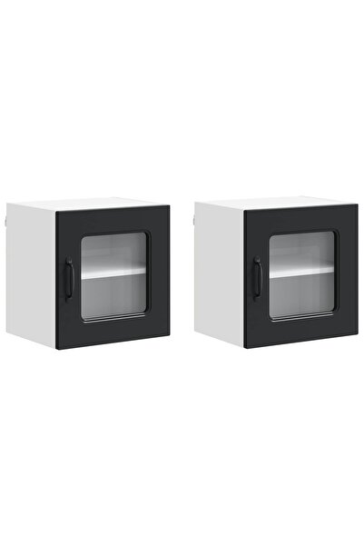 vidaxl Dulap de bucătărie Kalmar 2 pcs Negru 40 x 31 x 40 cm