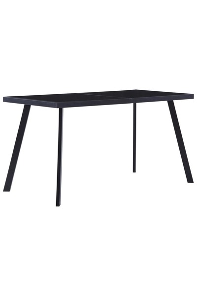 vidaxl Masă de bucătărie, negru, 140 x 70 x 75 cm, sticlă securizată