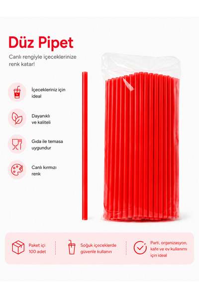 Markasız ucuz 100 Adet Düz Pipet Soğuk İçecek Pipeti