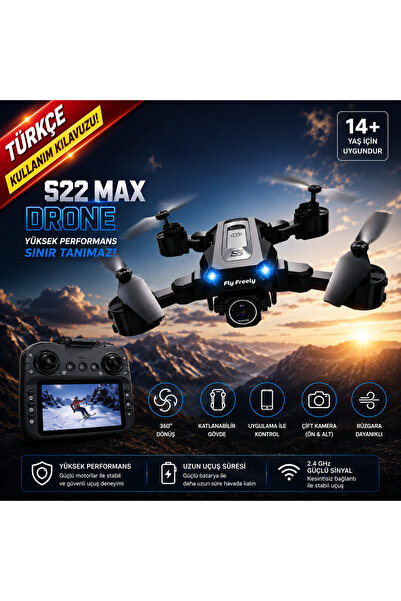 ROSE TEKNOLOJİ S22MAX DRONE EKRANLI KUMANDA TEK TUŞLA GERİ GELME ÇİFT BATARYA...