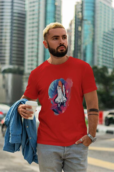 iLovePrints Space Shuttle with Abstract Background Tshirt