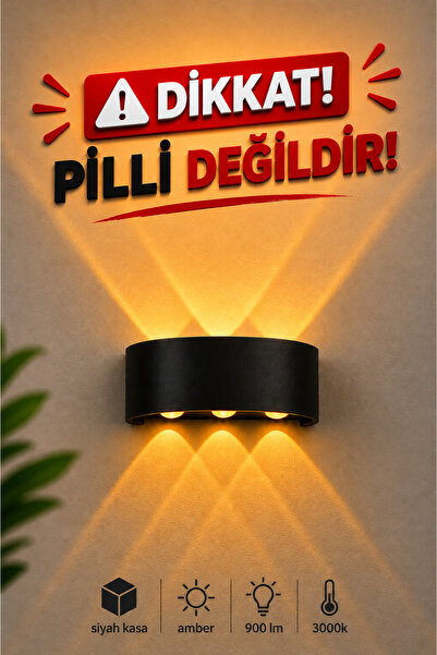 VOLTERRA !!! TANIŞMAYA ÖZEL FİYAT !!! DEKORATİF 3 LÜ OVAL HAİTİ LED APLİK AMBER
