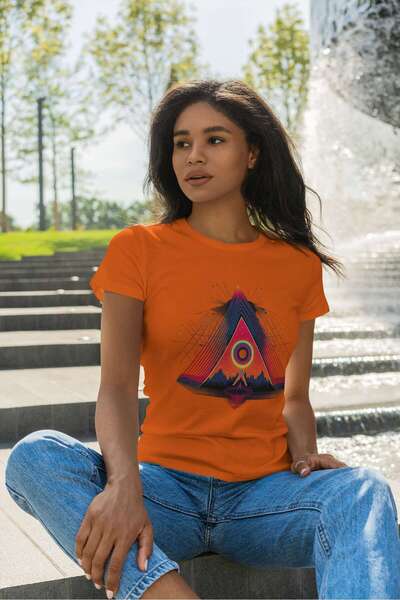 iLovePrints Abstract Cosmic Pyramid Tshirt