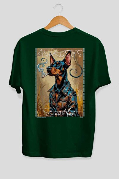 Ankhises Tricou supradimensionat verde cu imprimeu câinele "For Dog's Sake 25...