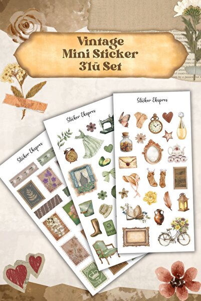 Sticker Ekspres مجموعة ملصقات كلاسيكية مكونة من 3 قطع - ملصقات زخرفية - ألبوم...