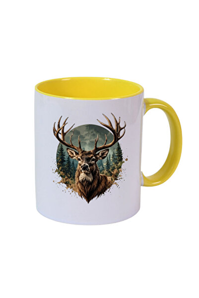 CERCİBAZAAR Deer Themed Special Design Porcelain Mug – 300 ml Stylish Mug wit...