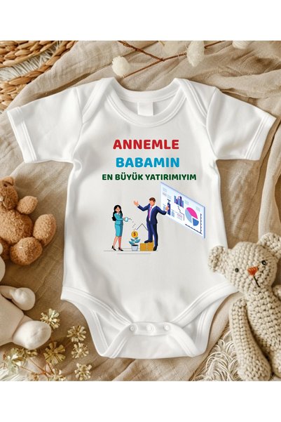 lupi Anne 100% Cotton Written Baby Bodysuit - 260