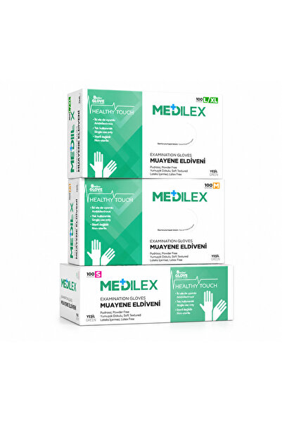 MEDİLEX قفازات فحص خالية من البودرة، عبوة واحدة تحتوي على 100 قفاز