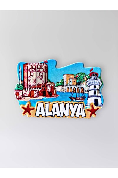 Mundy ALANYA Polyester Kabartmalı Magnet 7x6,5 cm Şehir Magneti Dekoratif Hed...