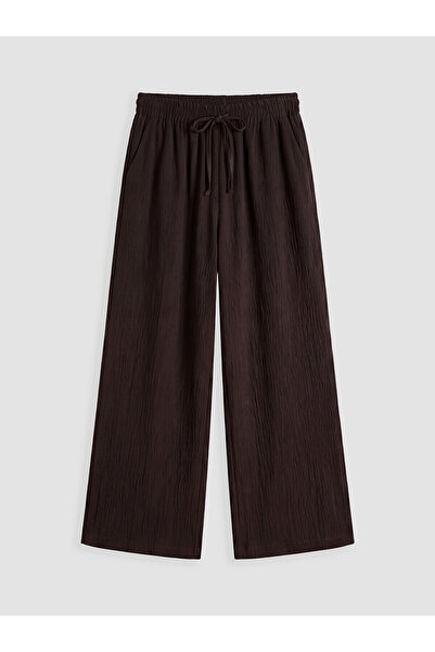 LC Waikiki Nevavm Textured Women's Trousers with Elastic Waist