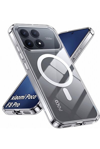 Poco F8 Pro Compatible Case Camera Upgraded Magsafe Transparent Surface Hard Cover with Charging