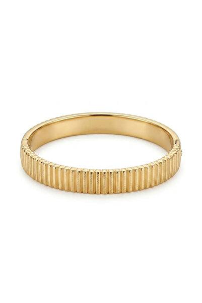 ZARİN JEWELS Gold Minimalist Çizgi Detaylı Çelik Kelepçe