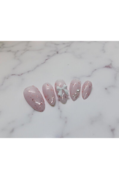 Store Takma Tırnak - Pink Bow Dust 10'lu