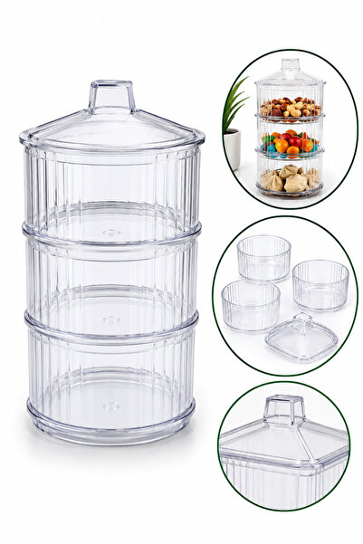 starpack HomeRoy – Set 3 Cutii Depozitare Alimente din Plastic Transparent
