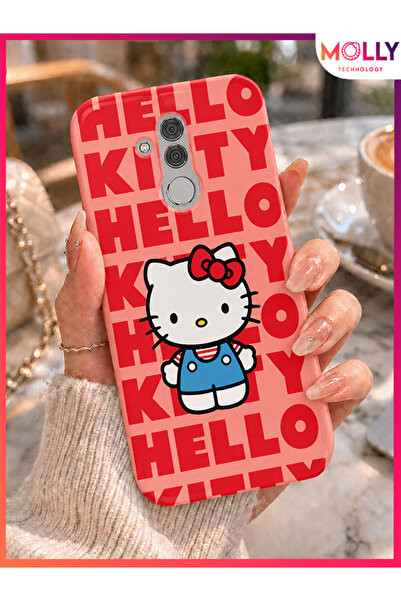 Molly HUAWEİ MATE 20 LİTE İçin Pamuk Şeker Hello Kitty Desenli Silikon Kılıf