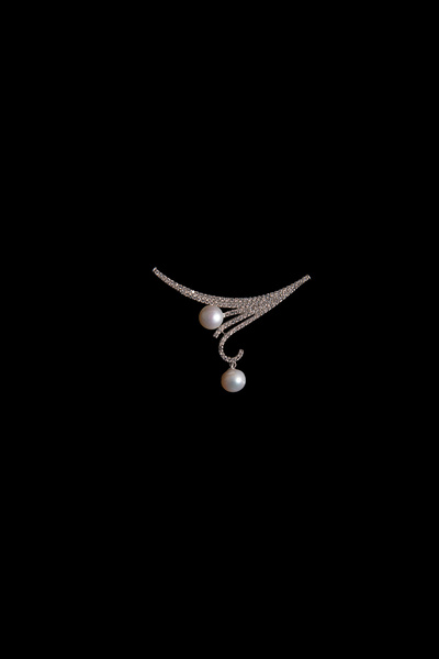 L&S JEWELLERY ÜÇGEN FULLTAŞ (İNCİ KOLYE UCU) 925 AYAR GÜMÜŞ RODYUM (BEYAZ ALT...