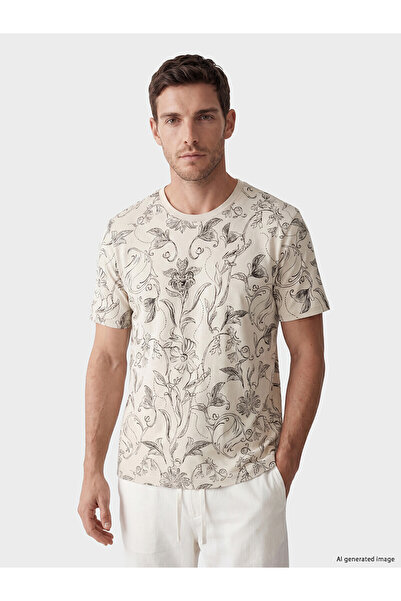 LC Waikiki Vizyon New Season Crew Neck Patterned Men's T-Shirt
