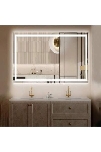 Snooe Bathroom Mirror with ledlight3color Frame Bathroom Mirrors Dimmable Tou...