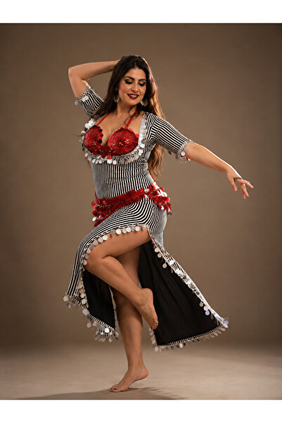 Sendal Lycra Sequin Belly Dance Costume - One Size