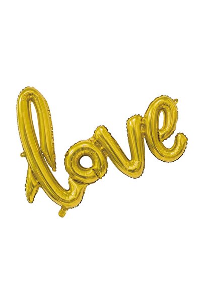 MP Mirific Party Foil balloon figurine love, gold, 90x100 cm