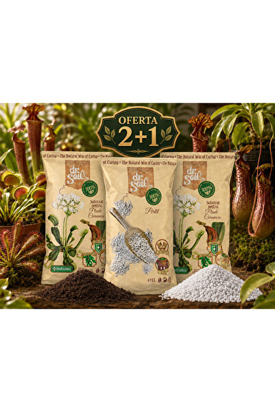 Dr Soil Set 2+1, Substrat Dr.Soil pentru plante carnivore 2 x 1L + Perlit hor...