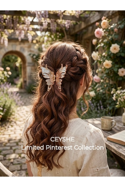 CeyShe دبوس شعر كبير شفاف مستورد من Pinterest Big Butterfly Limited |   إكسسو...