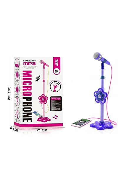 iTajir لعبة ميكروفون كاريوكي مع ستاند قابل للتعديل ومخرج MP3 لتوصيل الهاتف لل...