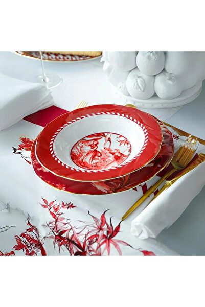 Baci Milano Le Rouge Porselen Çukur Tabak 21 cm