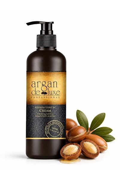 Argan Deluxe كريم بزيت الارجان و الكيراتين تغذية للشعر التالف والجاف 240 مل