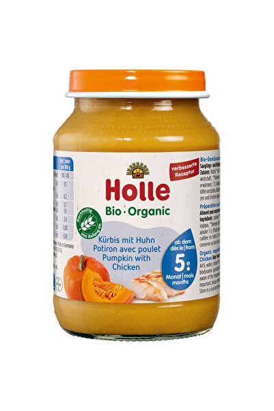 Holle Piure de dovleac si carne de pui pentru copii fara gluten 5 luni,