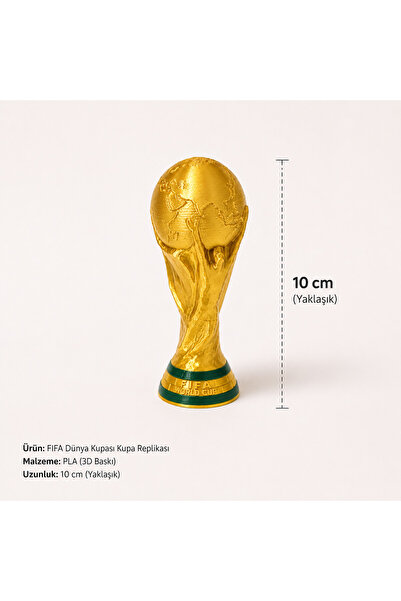 DoBi3D FIFA Dünya Kupası Kupa 10 cm Altın Renk 3D Baskı Dekoratif Futbol Kupa...
